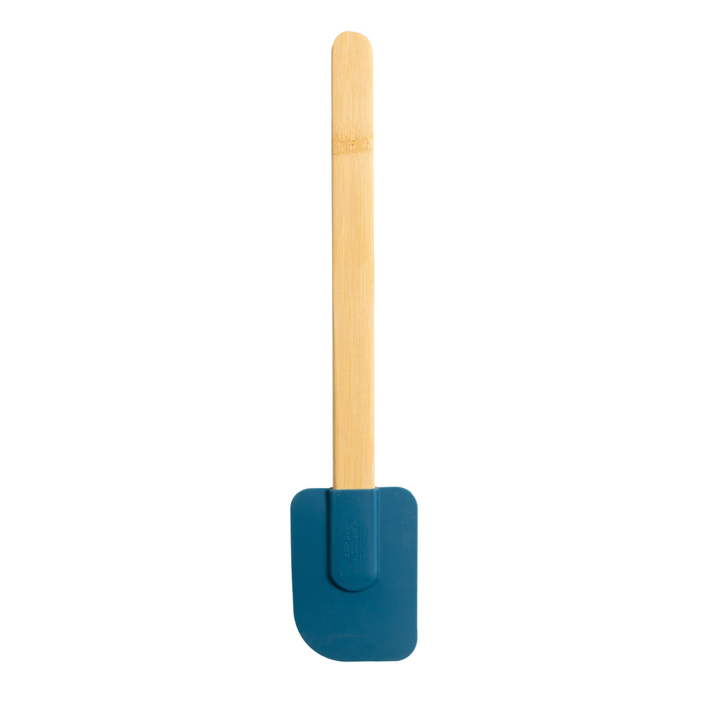 Premium Silicone Silicone Spatulas Set 4 with Bamboo Handles, Blue - Durable Turner & Ladle Utensil Set for Home Chefs Detail