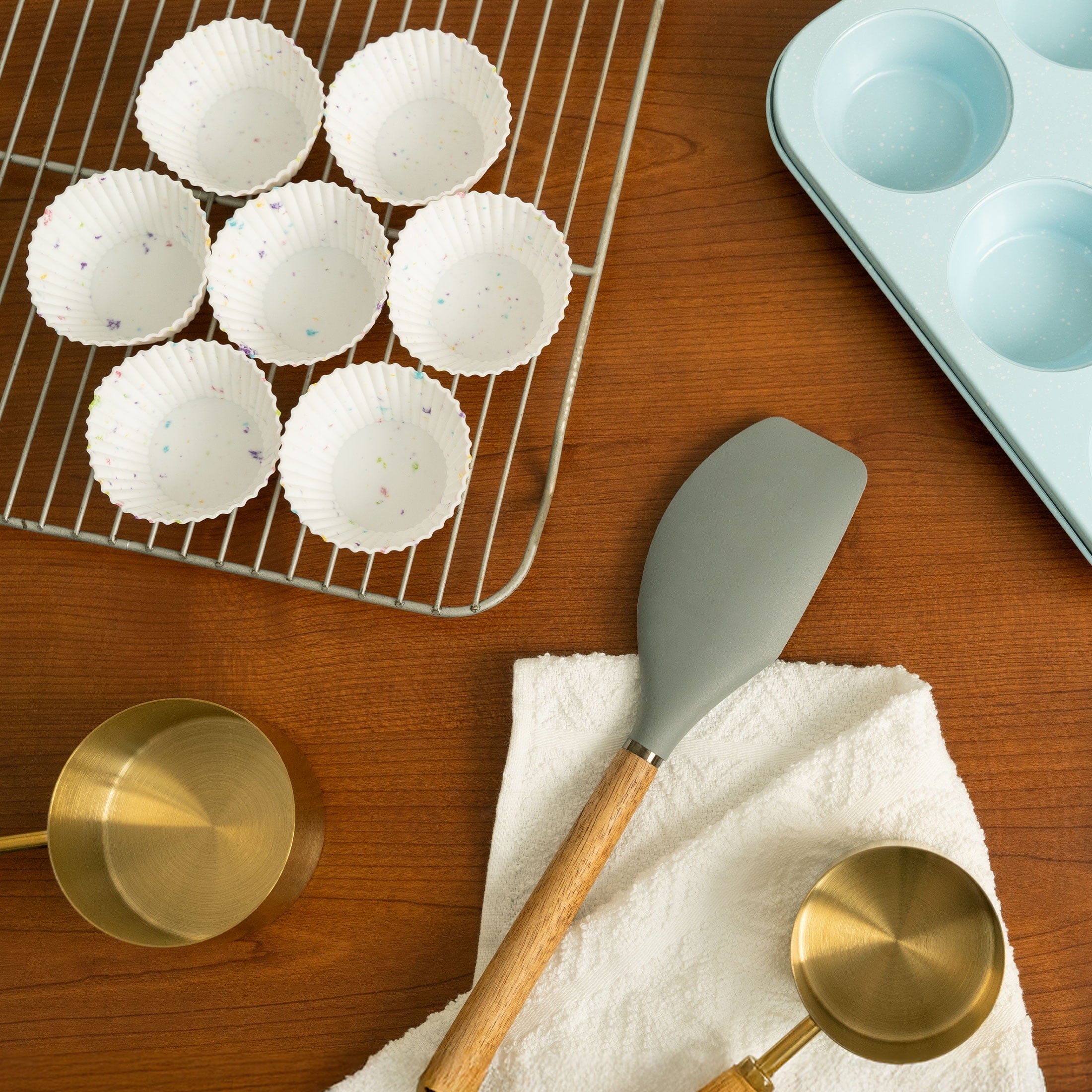 Multi-Functional Reusable Non-Stick Silicone Baking Cups (12 Pack) - Standard Size - Confetti - Kitchen Gadget Tool for Quick Food Prep Detail