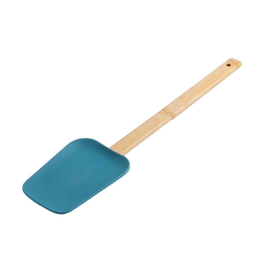 Non-Stick Safe 9-Piece Bamboo Gadgets Kitchen and Cooking Utensil Sets, Blue - Premium Stainless Steel Cooking Utensil for Non-Stick Pots Detail