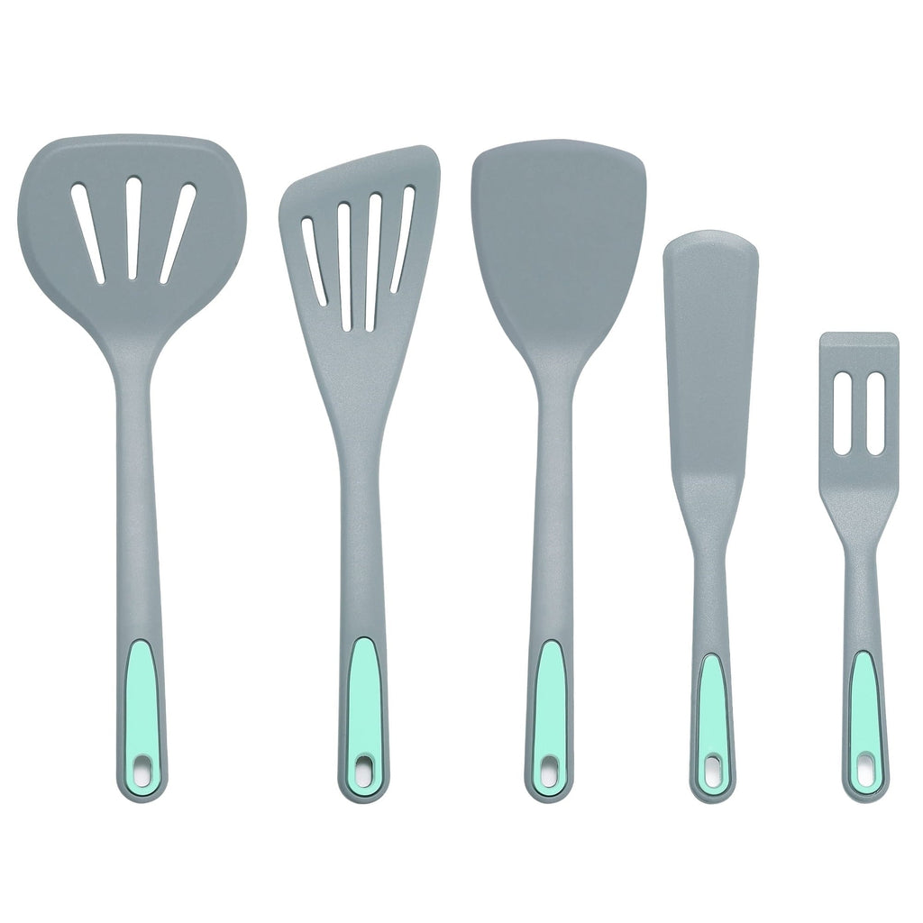 Durable Steel 5 Pieces Silicone Spatula Set, Non-Stick Silicone Turner Spatulas, Heat Resistance Cooking Utensils, Fli... - Professional Kitchen Tool for Culinary Enthusiasts - Default Title