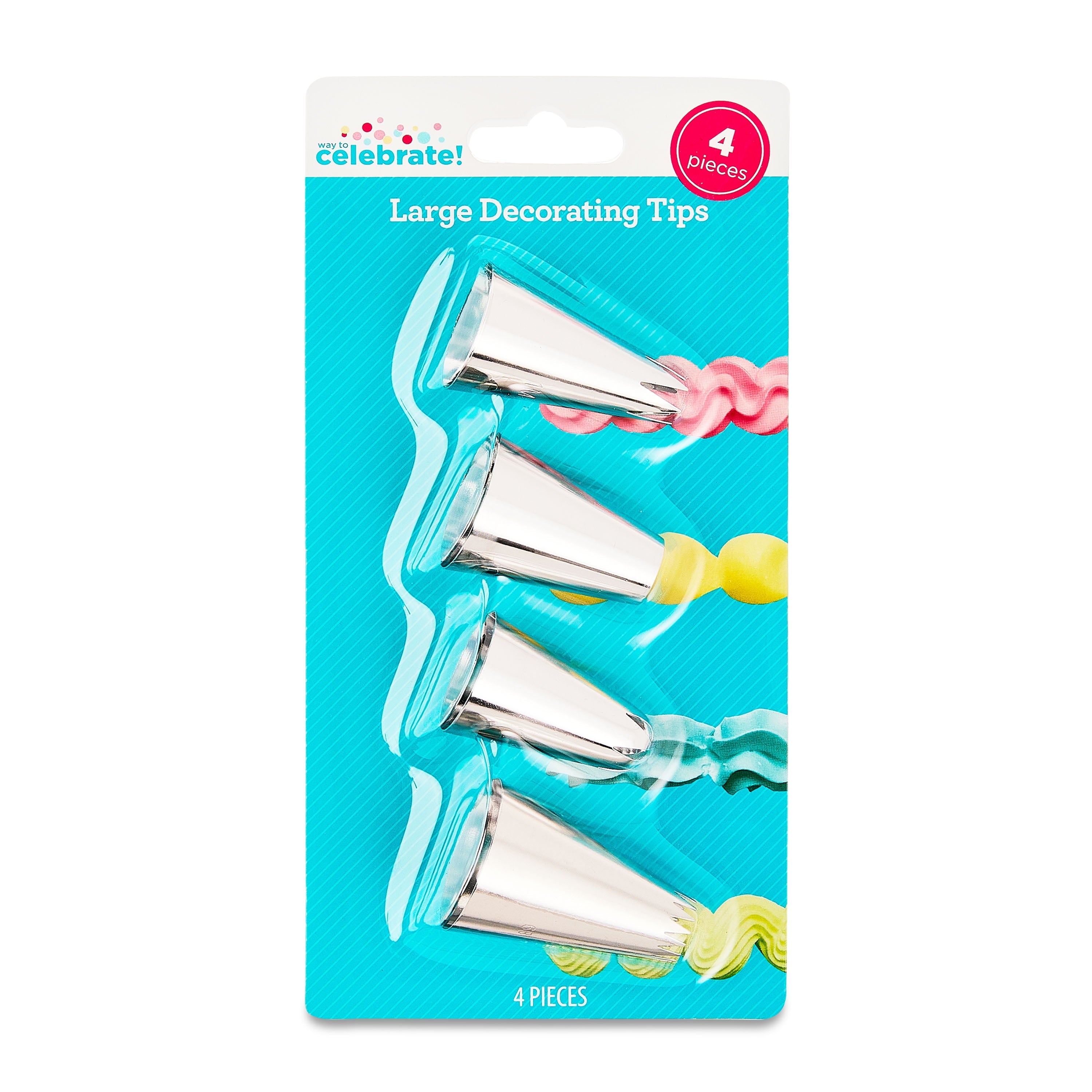 Ergonomic Manual Large Decorating Tips, 4 Pieces - Kitchen Gadget Tool for Quick Food Prep Detail