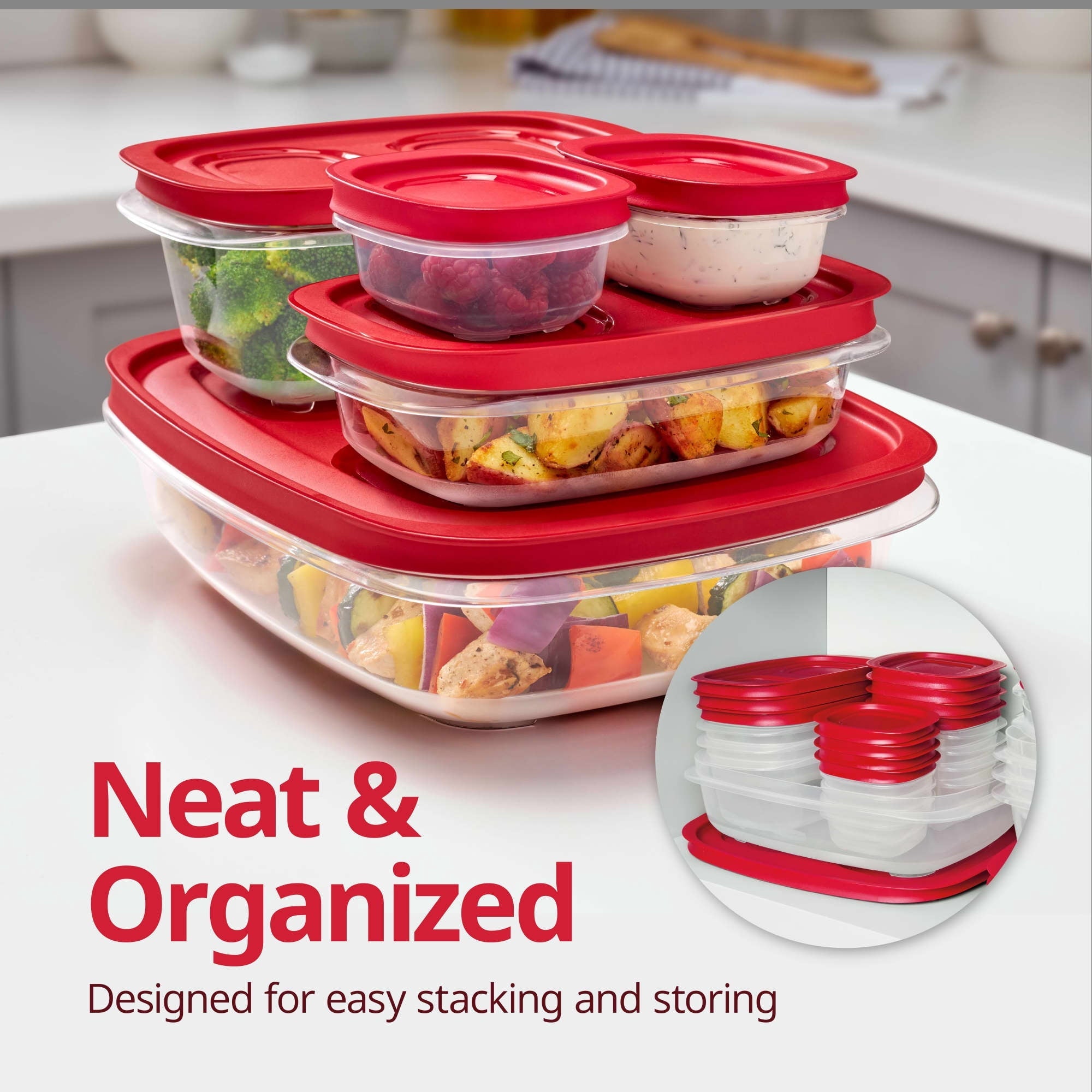 Playful Geometric 3.57-Cup (2) and 5.26-Cup EasyStore Rectangle Containers, 3 Pack, Food Storage Containers, Food Storage Containers wi... - Squishy Dohnut Sweet Treat Shaped Stress Toy Detail