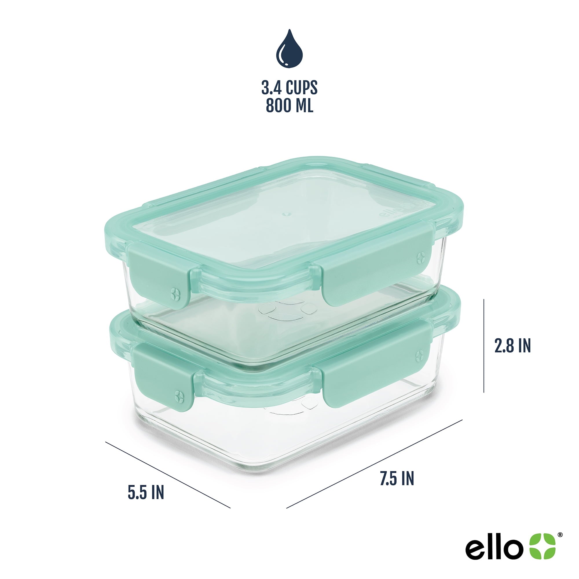 Deliciously Squishy 3.4 Cup 2 Pack Glass Meal Prep Containers with Locking Lids - Squishy Dohnut Sweet Treat Shaped Stress Toy Detail