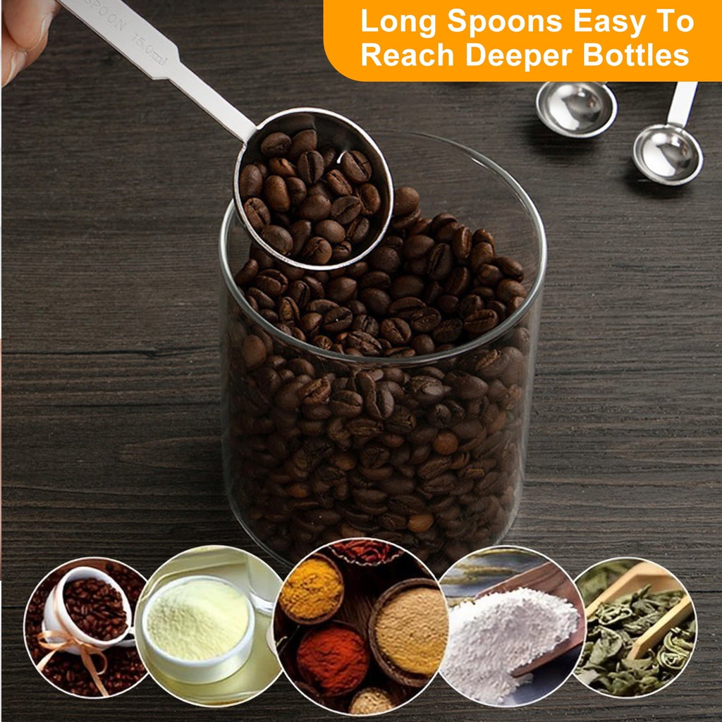 Seamless One-Piece Measuring Cups and Spoons Set of 10, 5 Stainless Steel Cups and 5 Spoons for Kitchen Cooking Baking - Durable Turner & Ladle Utensil Set for Home Chefs Detail